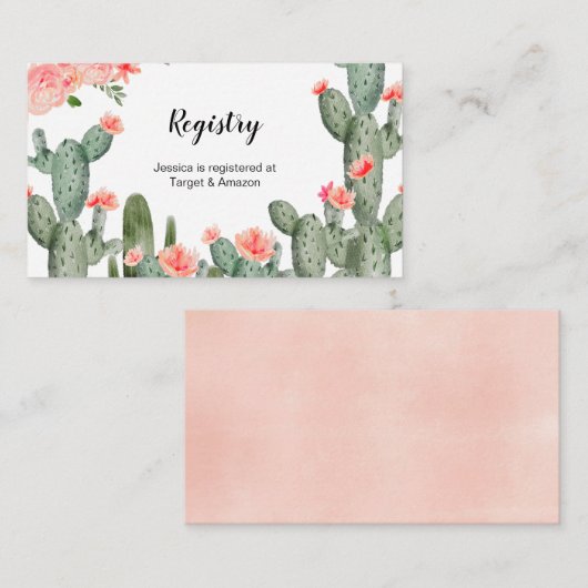 Peach Cactus floral Registry Insert (Vorne/Hinten)