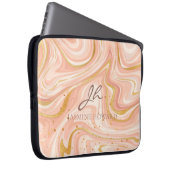 Peach Cake Marble Gold Glitzer individuell anpassb Laptopschutzhülle (Vorne Rechts)