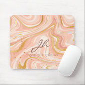 Peach Cake Marble Gold Glitzer individuell anpassb Mousepad (Mit Mouse)