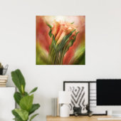 Peach Callas Art Poster/Print Poster (Heimbüro)