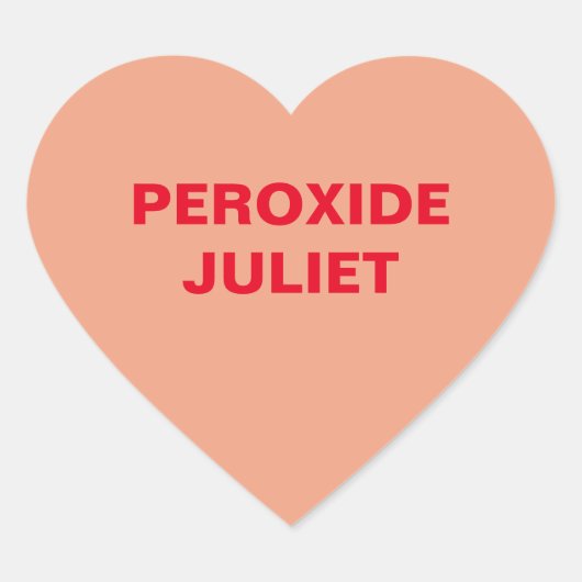 Peach Candy Heart Herz-Aufkleber (Vorderseite)