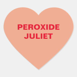 Peach Candy Heart Herz-Aufkleber