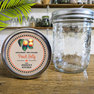 Peach Canning Jar Kraft Papier Style Label Runder Aufkleber