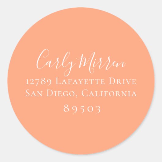 Peach Cantaloupe Rücksendeadresse Aufkleber (Vorderseite)