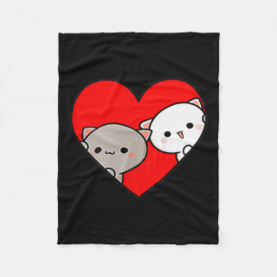 Peach Cartoon Liebe Goma Katze Valentinstag Herz Fleecedecke