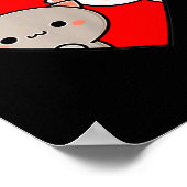 Peach Cartoon Love Goma Cat Valentine’s Day Heart  Poster (Ecke)