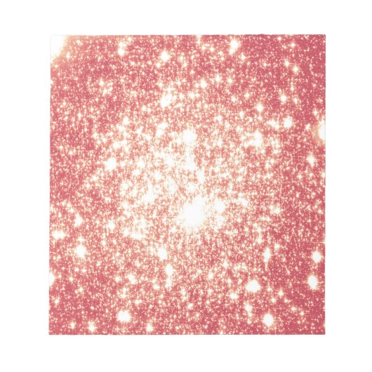 Peach Champagne Stars Notizblock (Vorderseite)