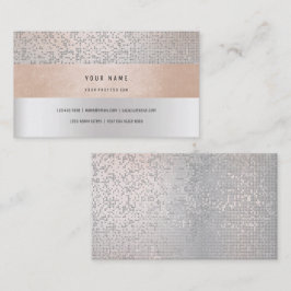 Peach Champaign Gray Vip Stripes Confetti Silver Visitenkarte