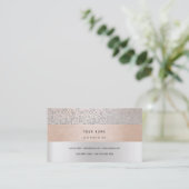 Peach Champaign Gray Vip Stripes Confetti Silver Visitenkarte (Stehend Vorderseite)