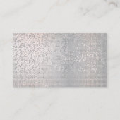 Peach Champaign Gray Vip Stripes Confetti Silver Visitenkarte (Rückseite)