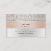 Peach Champaign Gray Vip Stripes Confetti Silver Visitenkarte (Vorderseite)