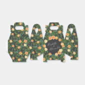 Peach & Charcoal, Gray Peony & Rose Blumenhochzeit Geschenkschachtel (Ungefaltet)