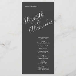 Peach Charcoal Gray Peony Rose Hochzeitsprogramme Menükarte