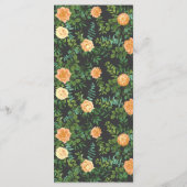 Peach Charcoal Gray Peony Rose Wedding Menü Menükarte (Rückseite)