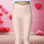 Peach Checkerboard Herzlich Willkommen am Valentin Leggings