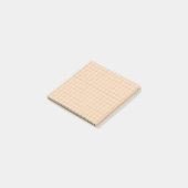 Peach Checkered Grid Pattern Ästhetisches Büro Post-it Klebezettel (angewinkelt)