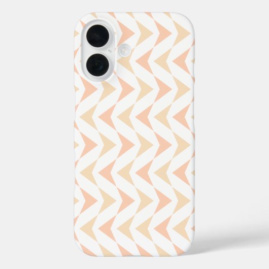 Peach Chevron Geometric Pattern iPhone 16 Case (Rückseite)