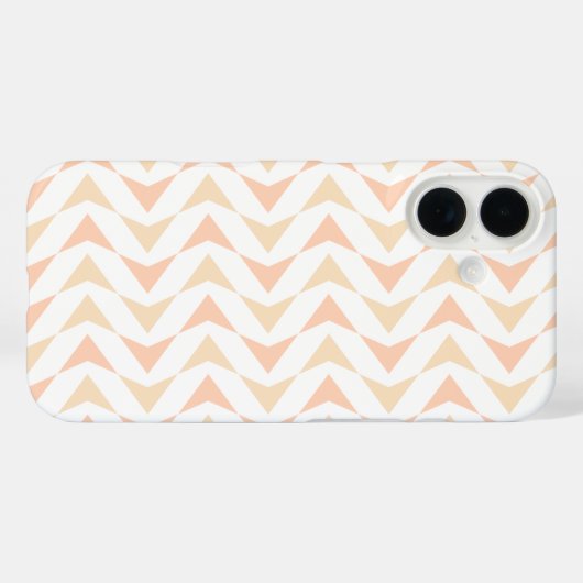 Peach Chevron Geometric Pattern iPhone 16 Case (Rückseite (Horizontal))