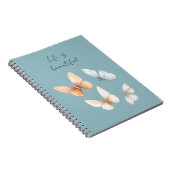 Peach Chic Blue Butterflies  Notizblock (Rechte Seite)