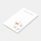 Peach Chic Blue Butterflies  Post-it Klebezettel (angewinkelt)