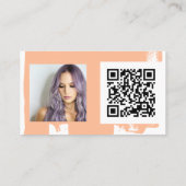 Peach chic brush haar makeup Foto logo Visitenkarte (Rückseite)
