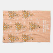 Peach Christmas Tree Cookie Backen Crew Schneefloc Geschirrtuch (Horizontal)