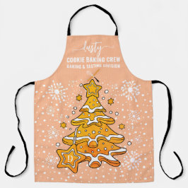 Peach Christmas Tree Cookie Backen Crew Schneefloc Schürze