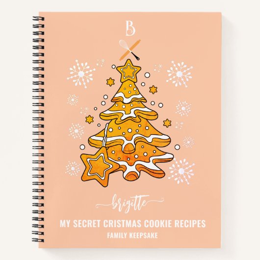 Peach Christmas Tree Cookie Baking Crew Snowflakes Notizblock (Vorderseite)