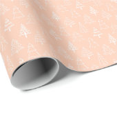 Peach Christmas Tree Muster Wrapping Paper Roll Geschenkpapier (Rolleneckpunkt)