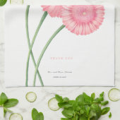 Peach Chrysanthemum Vielen Dank Geschirrtuch (Gefaltet)