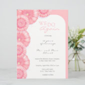 Peach Chrysanthemum Vow Erneuerung 10 Jahre Einlad Menükarte (Stehend Vorderseite)