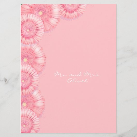 Peach Chrysanthemum Vow Renewal 25 Jahre Einladung (Rückseite)