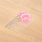 Peach Chrysanthemum Wedding Acryleinladungen (Ablage )