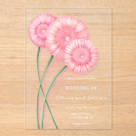 Peach Chrysanthemum Wedding Acryleinladungen