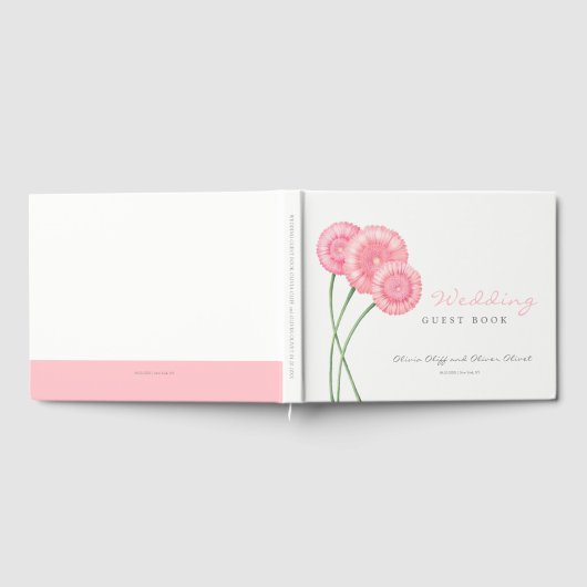 Peach Chrysanthemum Wedding Gästebuch (Voll)