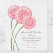 Peach Chrysanthemum Wedding Vielen Dank Weinetikett (Einzelnes Label)