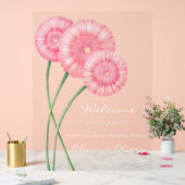 Peach Chrysanthemum Wedding Willkommen Acrylschild (Hochzeit)