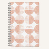 Peach Circle Geometric Muster Spiral Notebook Notizblock (Vorderseite)