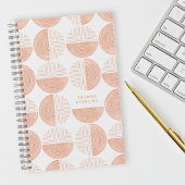 Peach Circle Geometric Muster Spiral Notebook Notizblock