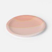 Peach Circle Wirbel ombre Pappteller (Schrägansicht)
