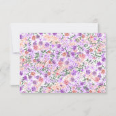 Peach, Clay, Lilac Rose Bouquet Wedding RSVP Card Karte (Rückseite)