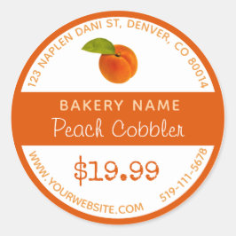 Peach Cobbler Bäckerei Rundaufkleber Runder Aufkleber