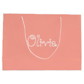 Peach Color Baby Duschgeschenk Beutel Große Geschenktüte (Rückseite)