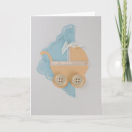 Peach color baby stroller personalisieren karte