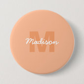 Peach color of 2024 with custom Monogram name Button (Vorderseite)