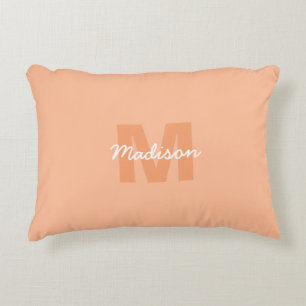 Peach color of 2024 with custom Monogram name Dekokissen