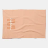 Peach color of 2024 with custom Monogram name Geschirrtuch (Horizontal)