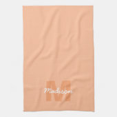 Peach color of 2024 with custom Monogram name Geschirrtuch (Vertikal)
