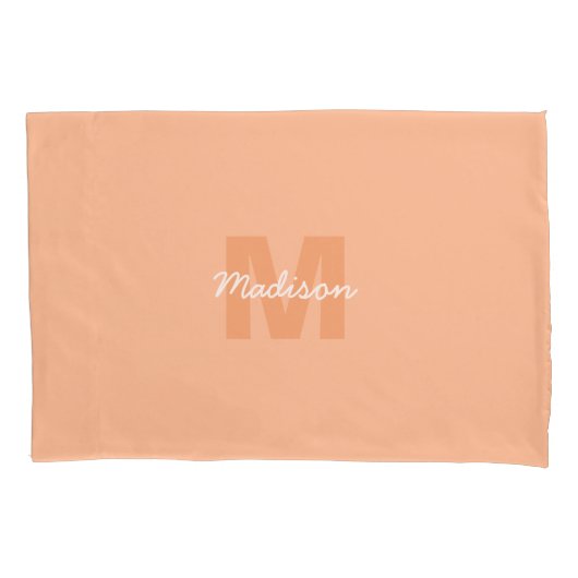 Peach color of 2024 with custom Monogram name Kissenbezug (Vorderseite)