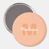 Peach color of 2024 with custom Monogram name Magnet (Vorderseite/Rückseite)